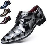 Designer Brand Patent Leather Shoes Men's Wedding Party Casual Oxfords Lace Up Point Toe Office Work MartLion   