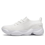 Chunky Summer Sneakers Men's Breathable Sport Shoes Mesh Running Tennis Slip on Casual Walking Mart Lion White 36 