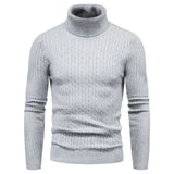 Autumn And Winter Turtleneck Warm Solid Color sweater Men's Sweater Slim Pullover Knitted sweater Bottoming Shirt MartLion gray EUR S 