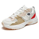  Women Men's Couple Sneakers Mesh Chunky Casual Shoes Autumn Reflective Thick Sole White Flats Platform Mart Lion - Mart Lion