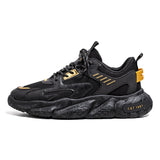 Platform Sneakers Men's Street Hip Hop Casual Sneakers Summer Breathable Mesh Jogging Shoes Zapatos Hombre Mart Lion BK2062 Black 40 