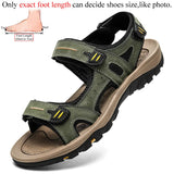 Summer Hook Loop Open Toe Sandals For Men's Outdoor Trekking Beach Shoes Non-Slip MartLion Green 44 