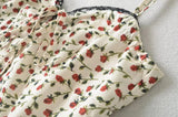 Summer Cherry Print Mini Dress Women Lace Slim Dresses MartLion   
