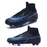 Football Shoes Men's Soccer Spikes Cleats Ankle Protect Lightweight Elastic Non Slip TF AG Competition Training MartLion   