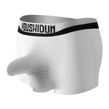 Independent Penis Scrotum Men's Underwear Elephant Nose Breathable Ice Silk Boxer Shorts Erotic Panties Knickers Mart Lion White 2XL 