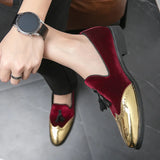 Classic Red Tassel Luxury Men's Social Shoes Dress leather Low-heel Wedding Casual MartLion   