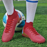  Men's Football Boots Professional Society Soccer Cleats High Ankle Futsal Shoes For Kids Training Sneakers Mart Lion - Mart Lion