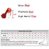 Liyke Summer Party Wedding Red High Heels Peep Toe 17CM Stiletto Women Shoes Silk Lace Up Platform Pumps Mart Lion   