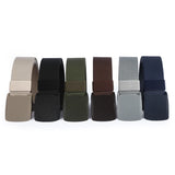 men's belt Nylon belt Cotton Material Plastic Automatic Buckle Sports belt MartLion   