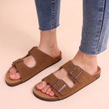 Women's Mules Sandals Men's Clogs Cork Insole Sandals Suede Beach Slides With Arch Support Soft Home Shoes MartLion   