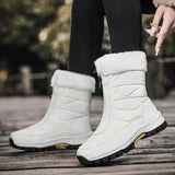 Winter Women's Snow Boots Non-slip Outdoor Waterproof Keep Warm Zipper Cotton MartLion   