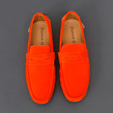 Suede Leather Penny Peas Loafers Men's Women Boys Driving Shoes Moccasins Slip on Flats Designer Loafers Pink MartLion   