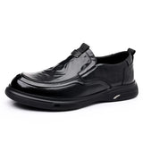 Luxury Men's Loafers Casual Shoes Breathable Leather Men's Flats Retro Driving Leisure Office Loafers MartLion black 38 