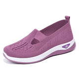 Women's Summer Shoes Mesh Breathable Sneakers Light Slip on Flat Platform Casual Ladies Anti-slip Walking MartLion purple 36 