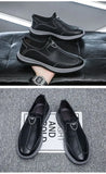 Men Shoes Men Leather  Sewing Shoes Men's Casual Leather Shoes  Platform Loafers for Men MartLion   