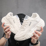 Sneakers Men;s Casual Platform Running Sport Shoes Spring Autumn White Lace Up Outdoor Vulcanize Zapatillas Mart Lion beige 39 