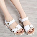 Summer Leather Open Toe Women Sandals Trendy Buckle Flat Sole Woman Shoes Outdoor Casual Ladies Beach MartLion   