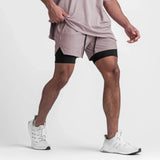 Summer Gym Jogging Exercise Shorts Men's Sports Fitness Quick-drying Double-layer Two-in-one Running Shorts MartLion   