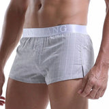 Men Cotton Boxers Shorts Loose Multicolor Male Plaid Underwear MartLion Lightgray XXL 1pc