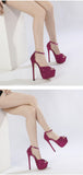 Liyke Summer 16.5CM Stiletto Platform Sandals Elegant Women Dinner Party Dress Shoes Peep Toe Wedding Stripper Heels Pumps Mart Lion   