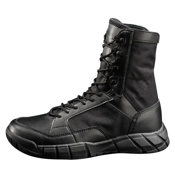Men's Outdoor Climbing Training Waterproof Military Tactical Boots Sports Camping Hiking Ultralight Breathable Combat High Shoes MartLion High Black 35 
