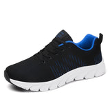 Men's Sports Shoes Breathable Mesh Trendy Lightweight Walking Tennis Sneakers Outdoor Running Fitness Tenis Masculino MartLion Blue 38 