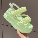 High Heel Women Sandals Summer Casual Pearls Roman Shoes Designer Platform Female Mart Lion 6 35 