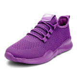 Woman Shoes Lac-up Men's Casual Lightweight Tenis Walking Solid Sneakers Breathable masculino Zapatillas Hombre Mart Lion Purple 3 37 