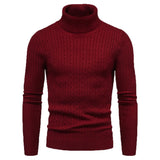 Autumn And Winter Turtleneck Warm Solid Color sweater Men's Sweater Slim Pullover Knitted sweater Bottoming Shirt MartLion   