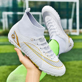  Soccer Shoes Society Ag Fg Football Boots Men's Soccer Breathable Soccer Ankle Mart Lion - Mart Lion