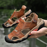 Genuine Leather Casual Sandals Shoes Men's Outdoor Walking Slippers Hiking Shoes Breathable Summer MartLion   