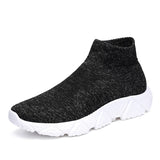 Men's Sneakers Summer Casual Running Shoes Slip-on Walking Socks Design Jogging Vulcanize MartLion 8023-2 Black White 39 