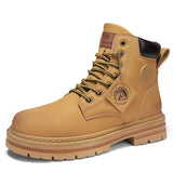 Walking Boots for Men Outdoor Boots Men's Ankle Boots Winter High Top Casual Shoes Classic Design MartLion Yellow01 42