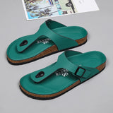 Men's Summer Sandals Casual Leather Beach Slippers Outdoor Flip Flops Breathable Half Drag Lightweight Lazy Shoes Slides MartLion Green 46 