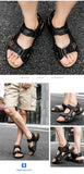 Beach Shoes Men's Slippers Summer Sandals Leather Sandals Outdoor Non-Slip Garden Hiking Mart Lion   