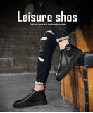 Winter Classic Men's Chelsea Boots Suede Leather Ankle Slip-on High top Shoes Men Para Hombre MartLion   