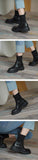 Autumn Thick-soled Ankle Boots and Socks All-match Flying Woven Elastic Velvet shoes Mart Lion   