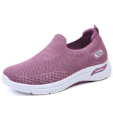 Spring  Women Vulcanized Shoes Female Sneakers Slip on Flats  Loafers Walking Flat MartLion S1 Purple 41 
