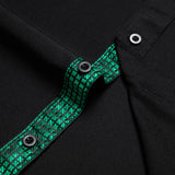 Men's shirts Long Sleeve Luxury Designer Black and Green Splicing Collar and Cuff Clothing Casual Dress Shirts Blouse MartLion   