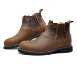  Men's Chelsea Boots Non-slip Leather Boots Casual Outdoors Ankle Shoes Adult Wear-resisting Autumn MartLion - Mart Lion