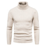 Autumn And Winter Turtleneck Warm Solid Color sweater Men's Sweater Slim Pullover Knitted sweater Bottoming Shirt MartLion beige EUR S 