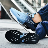  Men's New Running Shoes Casual Breathable Soft Foam Wear-resistant Outsole Blue MartLion - Mart Lion
