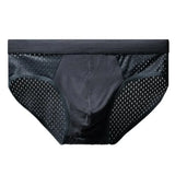 Men's Silk Underwear Briefs Breathable Underwear Bamboo Carbon Fiber Anti-Bacterial MartLion Deep Grey 4XL 