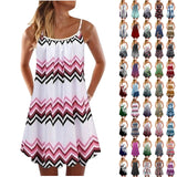 Women's Summer Casual Vest Sleeveless Bohemian Print Loose Tank Large Dress MartLion   