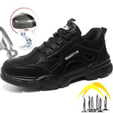 Construction Work Safety Boots Men's Steel Toe Safety Shoes Puncture Proof Lightweight Work Anti-smash Security MartLion   