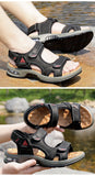 Outdoor Men's Sandals Summer Genuine Leather With Air Cushion Mart Lion   