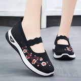 Summer Women's Shallow Flats Loafers Breathable Mary Jeans Flower Sneakers Platform Running Cotton Slip On Shoes MartLion   