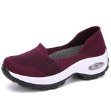 Wedges Shoes Women Summer Sneakers Ladies Lightweight Sports Breathable Mesh Casual Flat Loafers Nursing MartLion PURPLE 35 