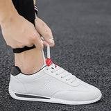 Men's Shoes Sneakers White Board White Zapatillas Hombre Soft White Pointed Flat MartLion Black (hole) 40 