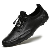Designer Men's Loafers Soft Moccasins Spring Autumn Genuine Leather Shoes Warm Flats Driving MartLion 8858-1 Black 42 